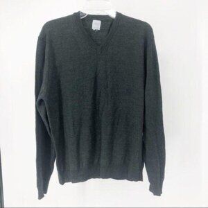 Giasone Sweater V-neck Extra Fine Merino Wool grey Large